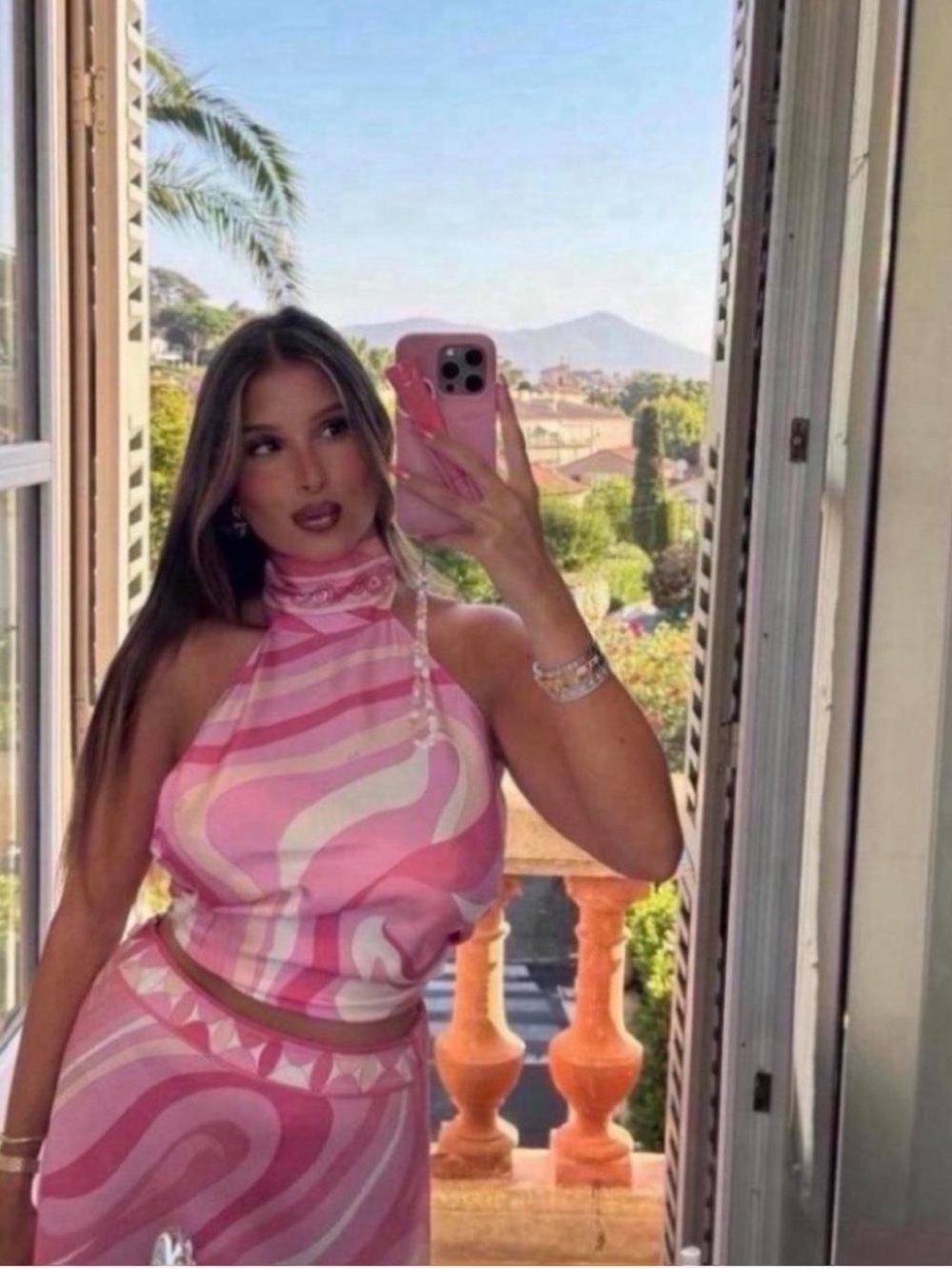 Emilio Pucci Pink Swirl Halter Top